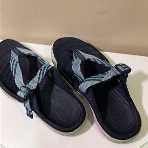 Keen Navy and Aqua Striped Sandals